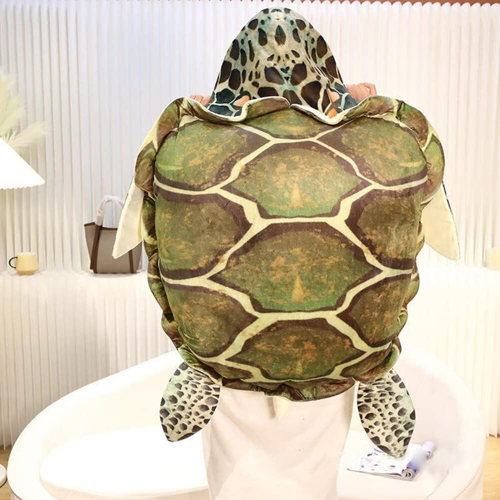 NUCGNEX Muñeca de peluche de tortuga gigante de concha de tortuga portátil
