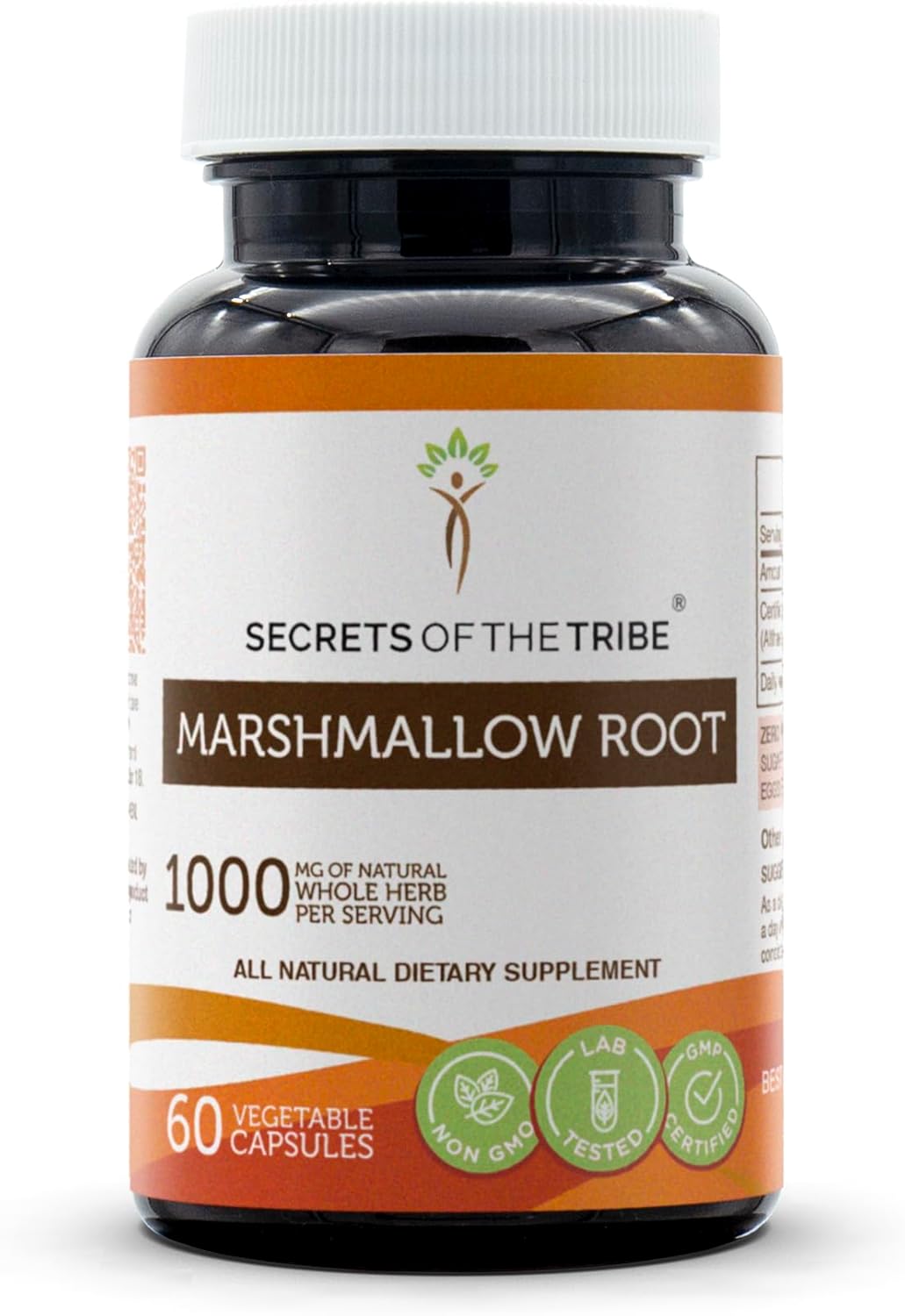 Secrets of the Tribe Raíz de malvavisco 60 cápsulas, hechas con cápsulas vegetales y malvavisco Althaea Officinalis Digestión saludablesalud del
