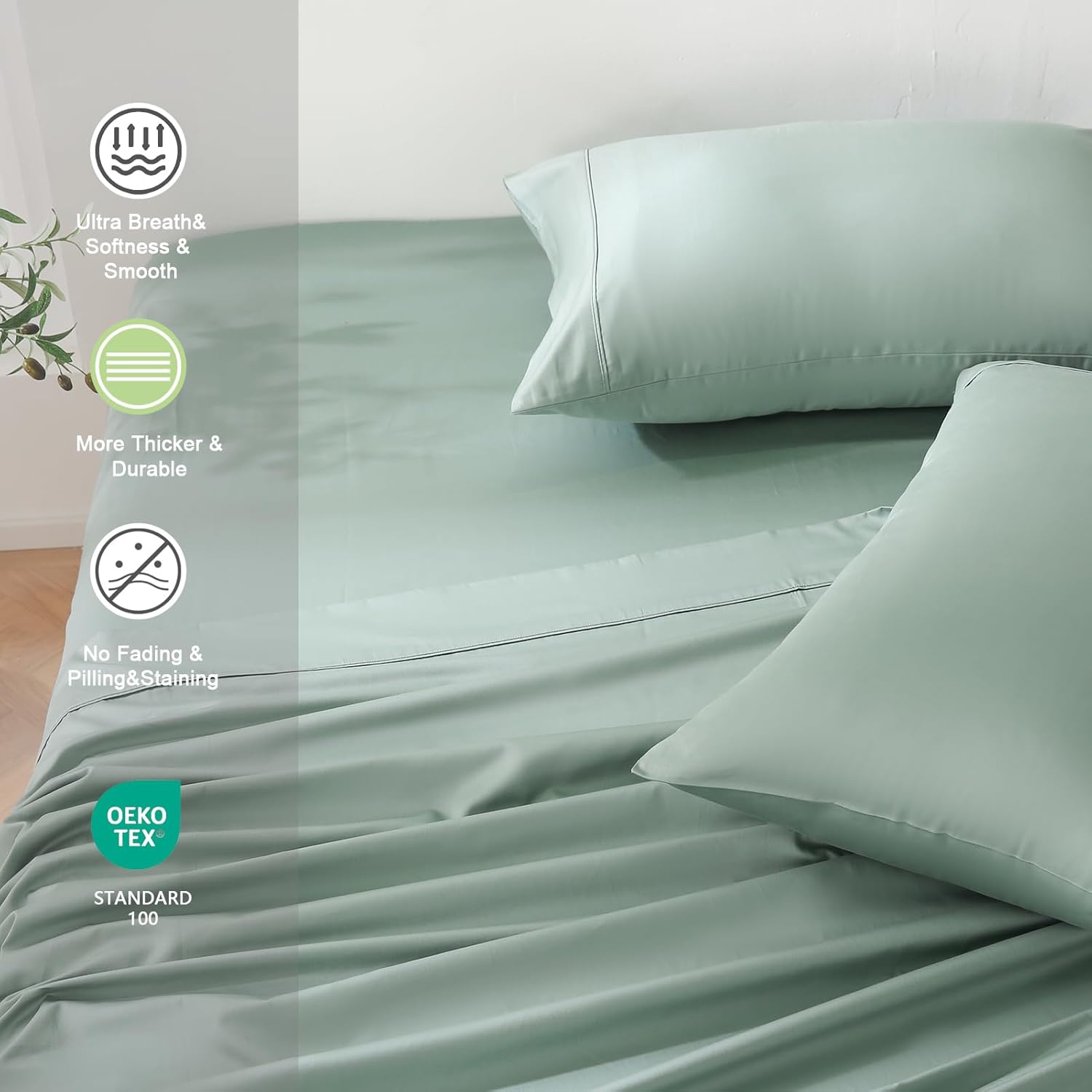 Bedlifes Sábanas refrescantes de 800 hilos 100% algodón egipcio, sábanas refrescantes suaves y transpirables de tejido satinado, sábanas de hotel de