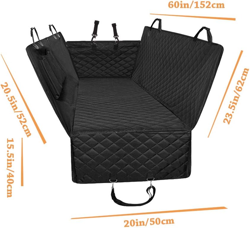 Honest – Fundas acolchadas de lujo para asiento de coche con solapa lateral para mascotas, para automóviles, camiones y SUV, funda impermeable y