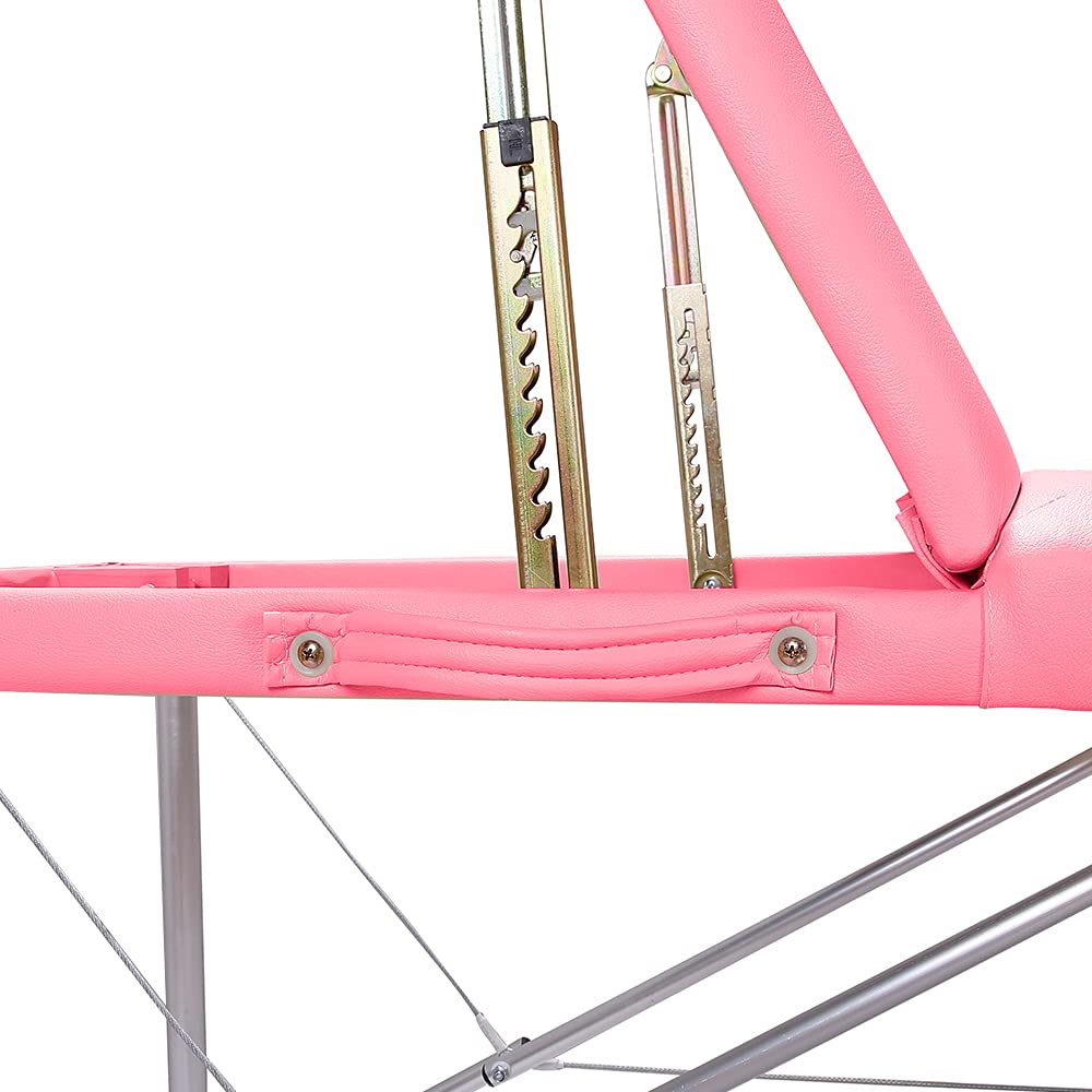 Axonl Mesa de masaje portátil, 3 camas de masaje plegables y livianas con marco de aluminio, almohadillas de PVC suave de 84 pulgadas, mesa de