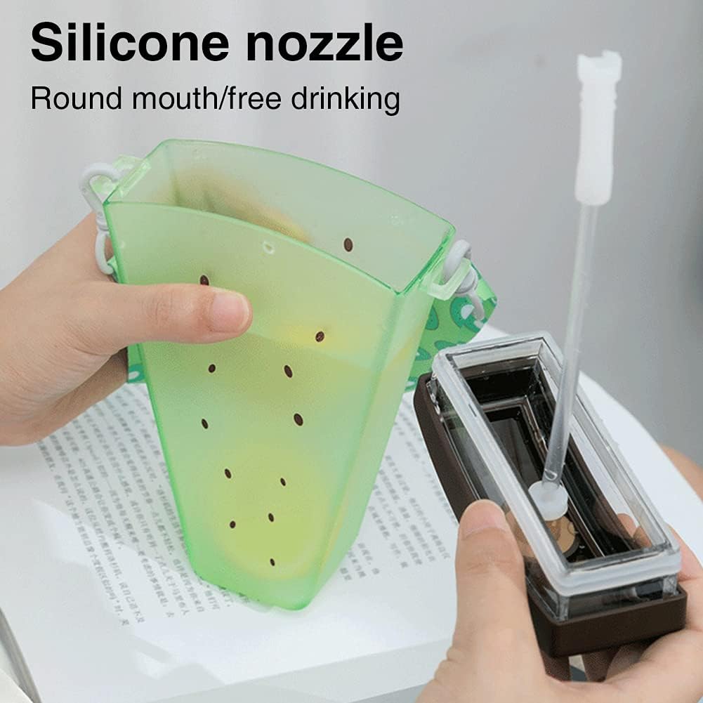 1 botella de agua de helado con correa, bolsa kawaii, barra de hielo, transparente, a prueba de fugas, vaso de plástico para bebidas para camping,