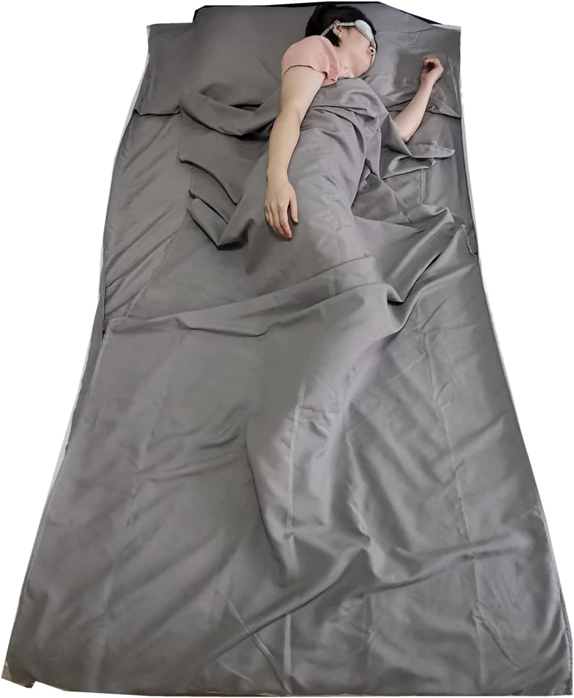 Traliven – Saco de dormir transpirable para adultos, sábana ligera de viaje y campamento, compacto y portátil para hotel, albergues, viajes,
