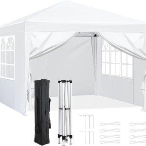 Tienda de campaña desplegable de 10 x 10 pies, refugio instantáneo comercial portátil, altura ajustable, para eventos al aire libre, con 4 paredes Tienda de campaña desplegable de 10 x 10 pies, refugio instantáneo comercial portátil, altura ajustable, para eventos al aire libre, con 4 paredes