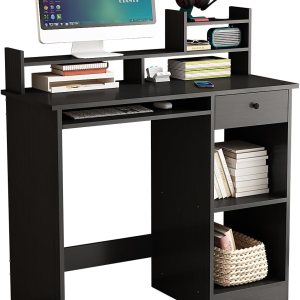 ALISENED Escritorio para computadora con cajón y bandeja para teclado, escritorio de estudio de 39.3 pulgadas con gabinete de escritorio y estantes ALISENED Escritorio para computadora con cajón y bandeja para teclado, escritorio de estudio de 39.3 pulgadas con gabinete de escritorio y estantes