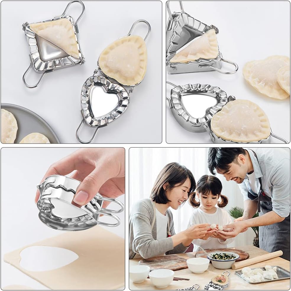Cabilock Molde de bola de masa de acero inoxidable para ravioles, cortador de masa para albóndigas, fabricante de albóndigas chino, herramienta de