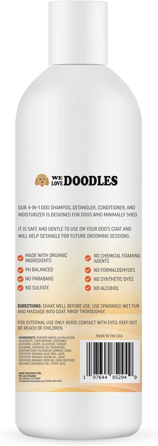 USDA – Champú orgánico para perros, acondicionador y desenredante – El mejor champú para Goldendoodles, caniches y garabatos – Champú para mascotas
