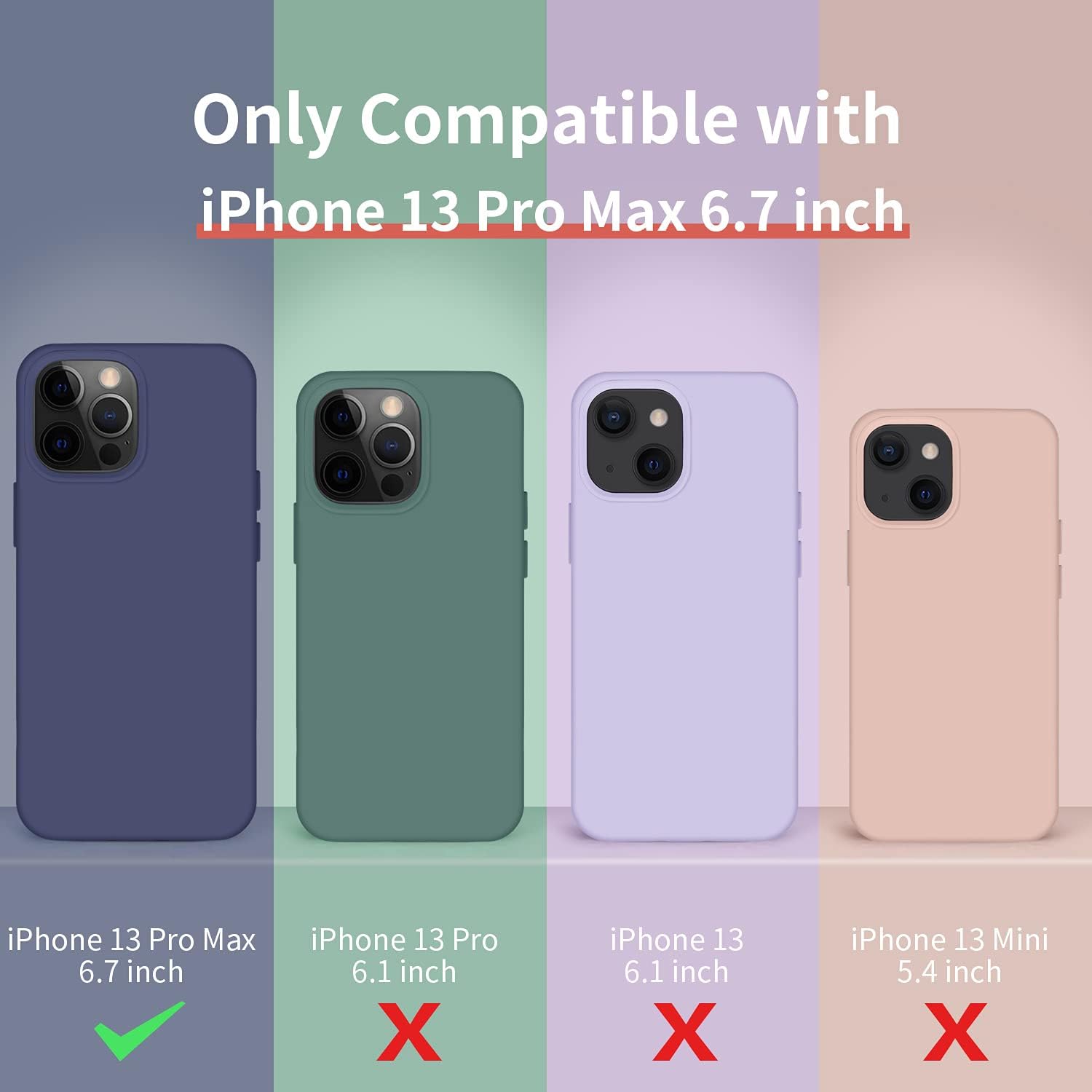 Cordking – Funda protectora de silicona diseñada para iPhone 13, ultra delgada, a prueba de golpes con forro de microfibra suave antiarañazos, de