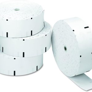 Rollo de papel ATM de 3-18 x 1960 pies, rollo térmico con marca de detección de 4.4 pulgadas, 4 rollos por caja Rollo de papel ATM de 3-18 x 1960 pies, rollo térmico con marca de detección de 4.4 pulgadas, 4 rollos por caja