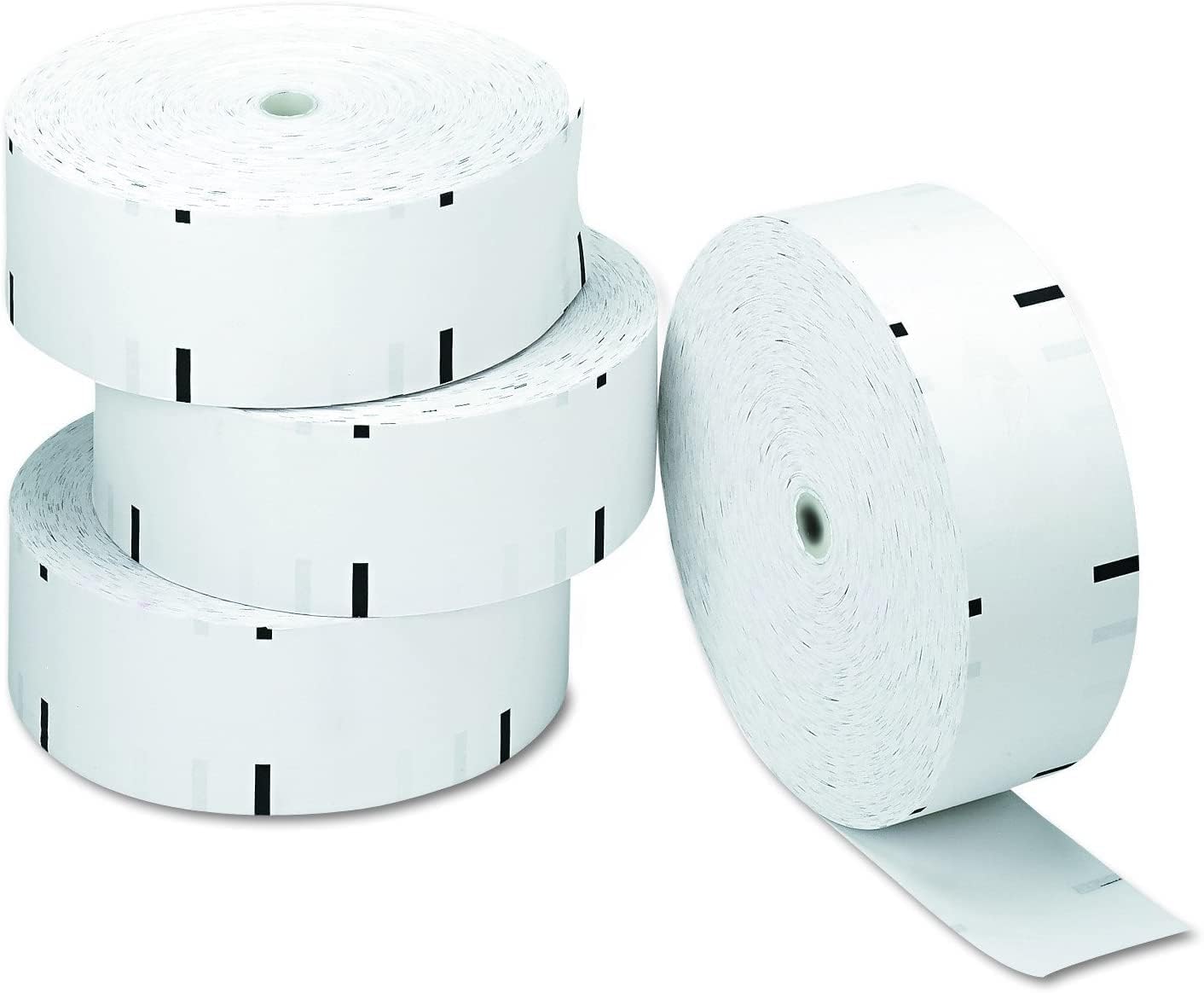 Rollo de papel ATM de 3-18 x 1960 pies, rollo térmico con marca de detección de 4.4 pulgadas, 4 rollos por caja