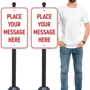 Poste portátil de 48 pulgadas de alto, base negra PP2 Tip’n Roll para tráfico, estacionamiento y letreros de seguridad, se adapta a letreros en dos Poste portátil de 48 pulgadas de alto, base negra PP2 Tip’n Roll para tráfico, estacionamiento y letreros de seguridad, se adapta a letreros en dos