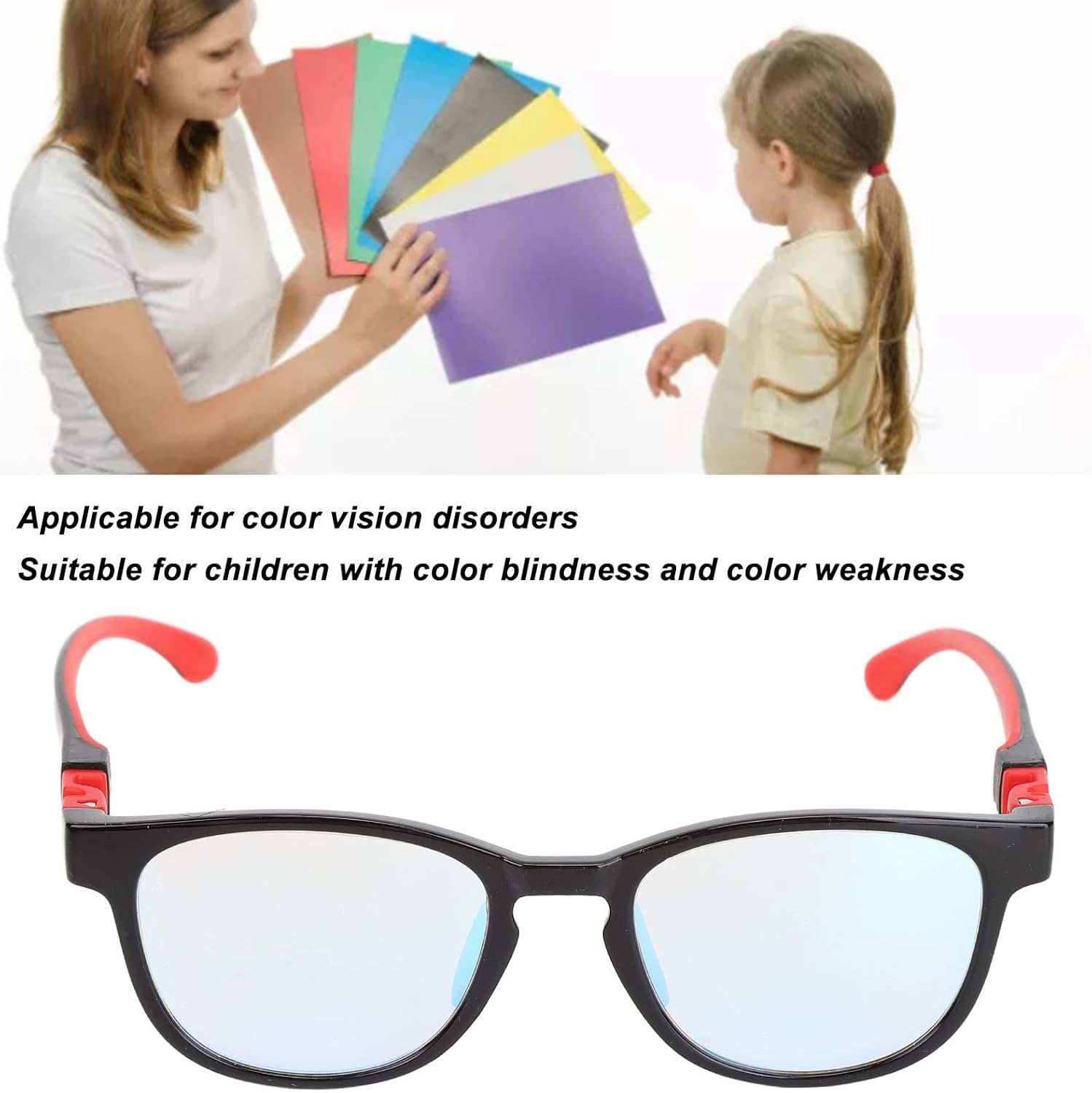 Yinhing Lentes daltónicos para niños, mejoran la percepción del color, gafas portátiles para trastornos de la visión del color, gafas daltónicas