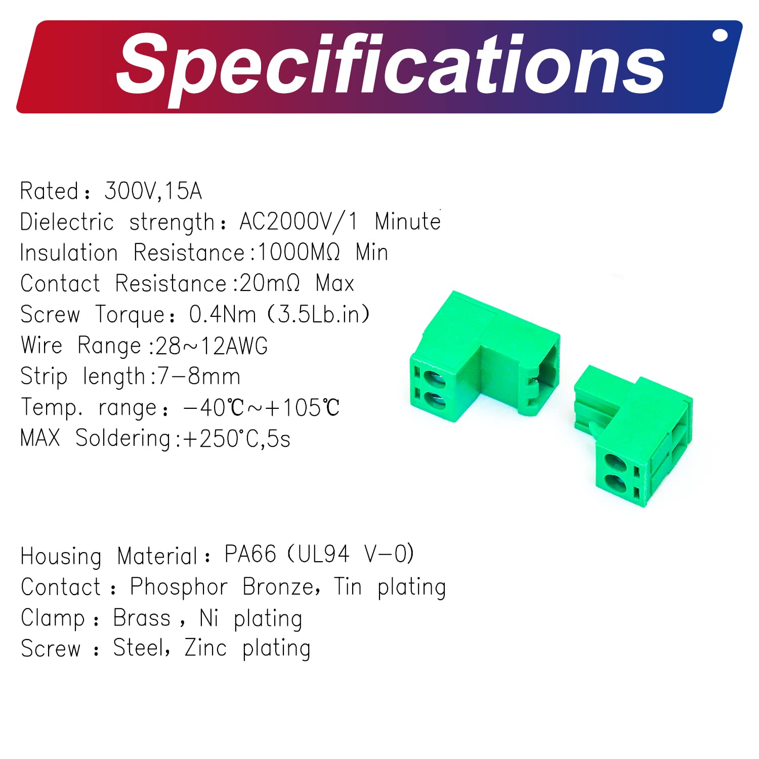 Tcenofoxy – Conector Phoenix macho y hembra de 0.200 in 2345678910111213141516182024 pines Phoenix Connector sin soldadura verde PCB tornillo