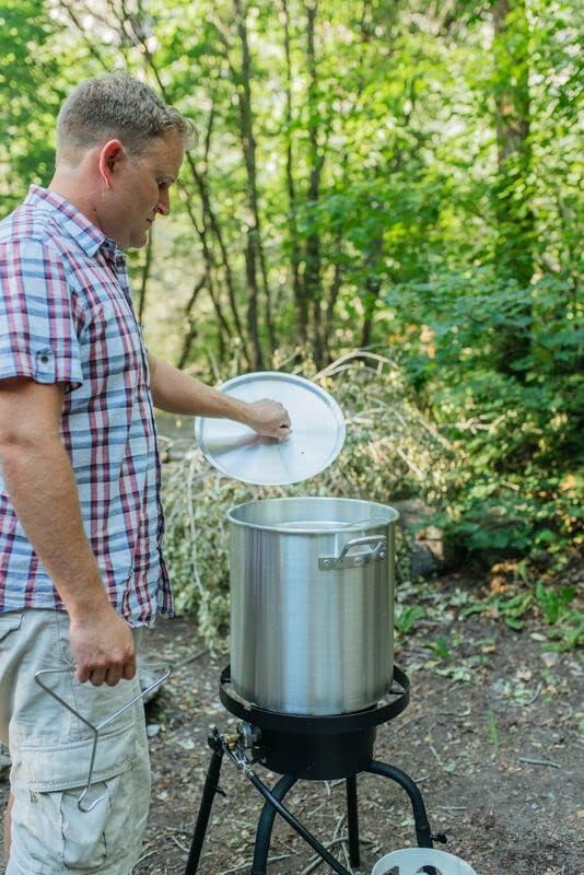 Camp Chef Olla y cesta de aluminio  Incluye tapa, cesta y gancho de extracción  Perfecto para hervir, cocinar a fuego lento y cocinar al vapor  Olla