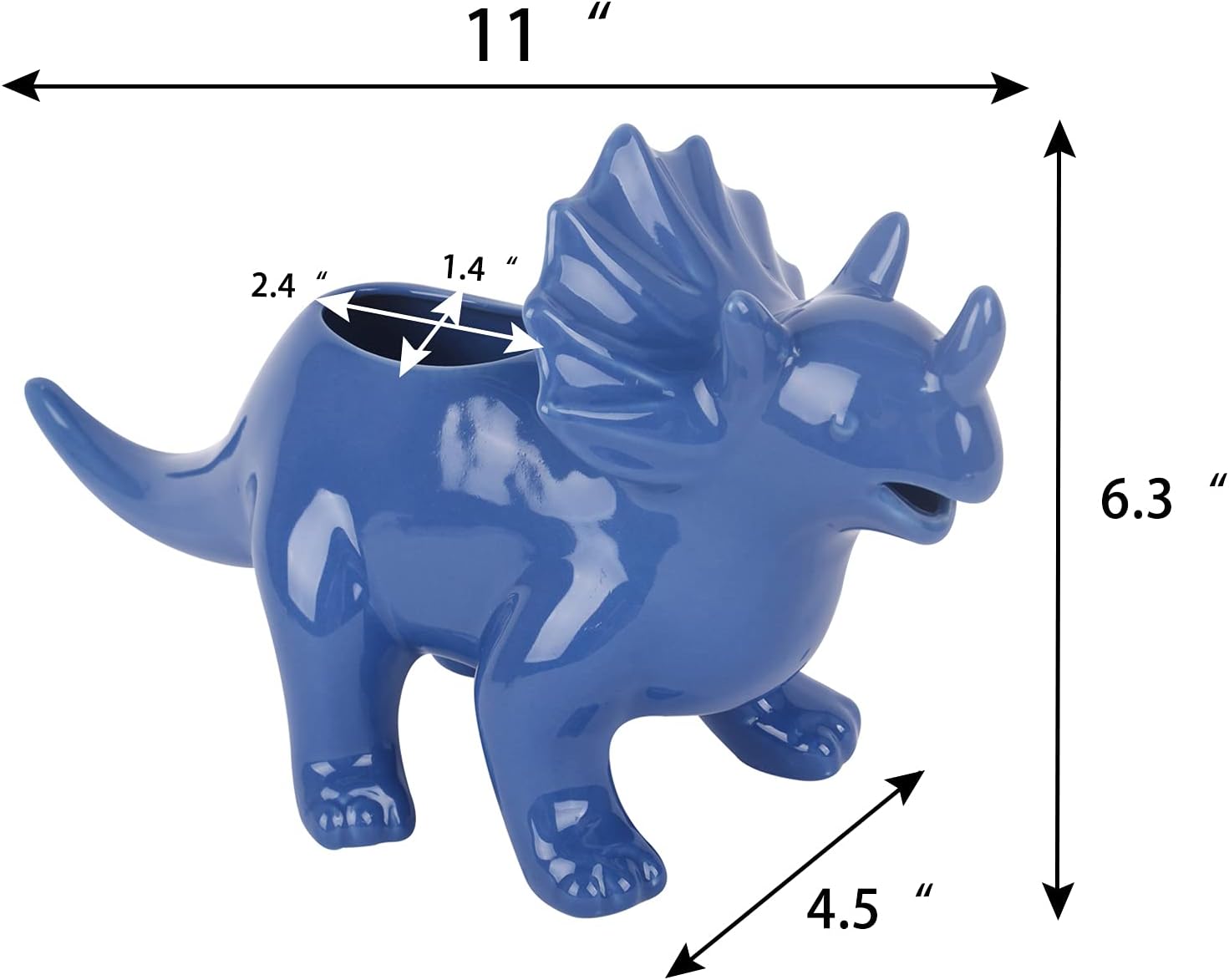 Vencer Gravy Boat Funny Novelty Stegosaurus Salsa Salsa Boat, para caldo, leche, aderezos para ensaladas, crema, azul, VHG-002B
