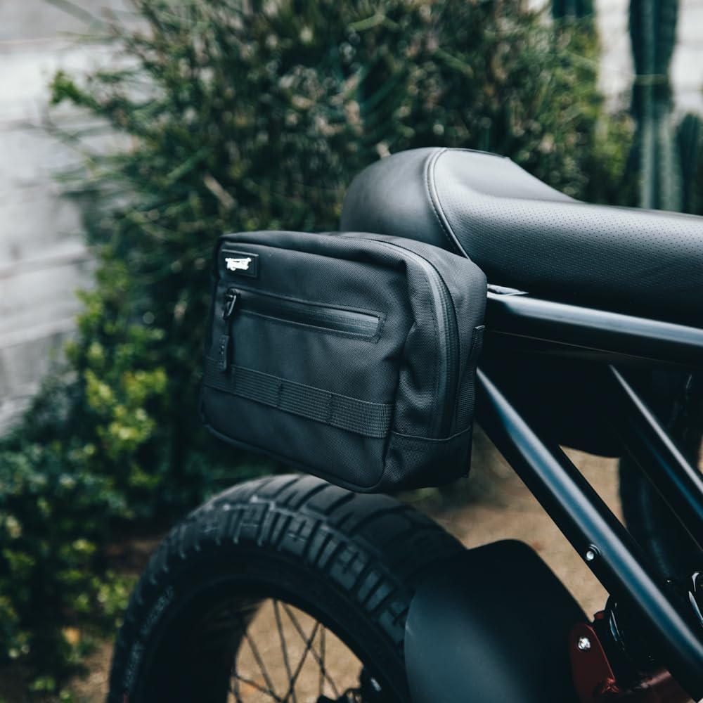 Alforja para motocicleta, resistente a la intemperie, de nailon, de un tamaño, extraíble con correa fácilmente extraíble, bolsa de almacenamiento de