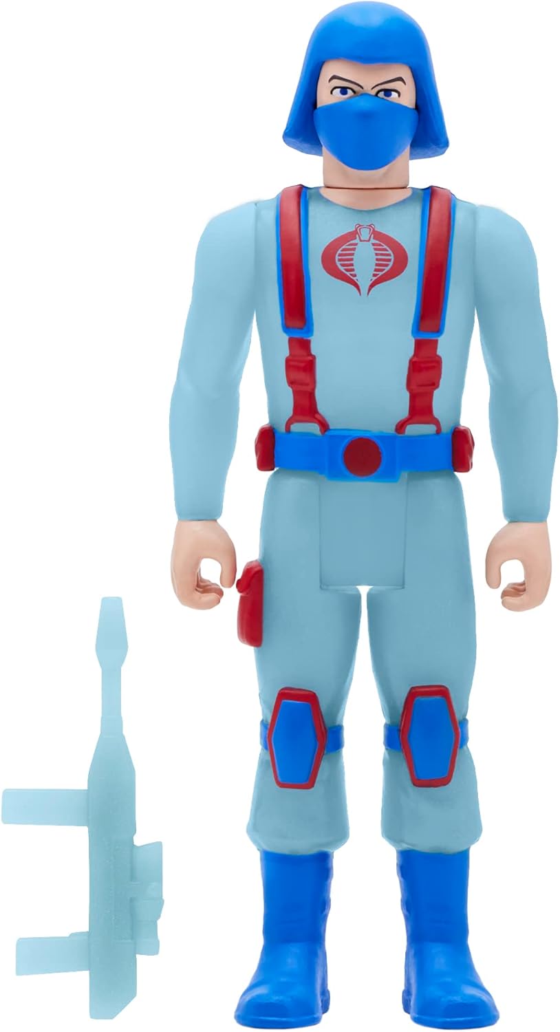 Super7 G.I. Joe Cobra Trooper Y-Back (Glow Patrol) – Figura de acción G.I. Joe de 3.75 pulgadas con accesorio, coleccionables clásicos de dibujos