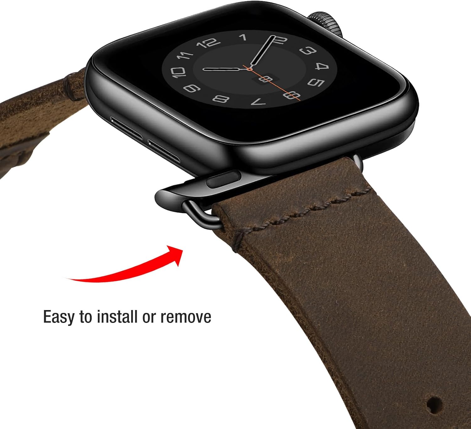 Correas de cuero vintage compatibles con Apple Watch Band 1.496 in 1.575 in 1.614 in 1.654 in 1.732 in 1.772 in 1.929 in, correa de cuero genuino