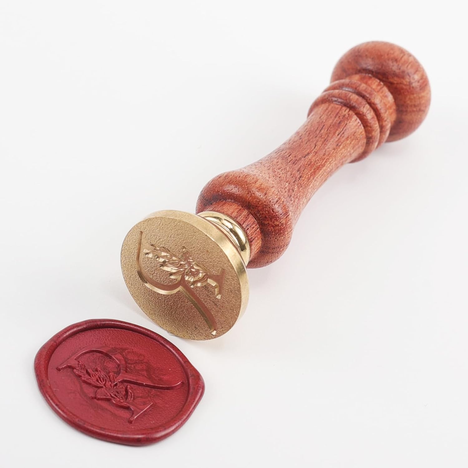 ONWINPOR – Sello de cera del alfabeto R, juego de sellos de cera de hojas de eucalipto con letra R para invitación de boda, sobre y tarjeta de