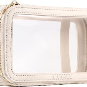 B.ANGEL Bolsa de maquillaje transparente, bolsa de cosméticos portátil, bolsa de aseo de viaje aprobada por la TSA para mujeres y niñas, bolsas de B.ANGEL Bolsa de maquillaje transparente, bolsa de cosméticos portátil, bolsa de aseo de viaje aprobada por la TSA para mujeres y niñas, bolsas de