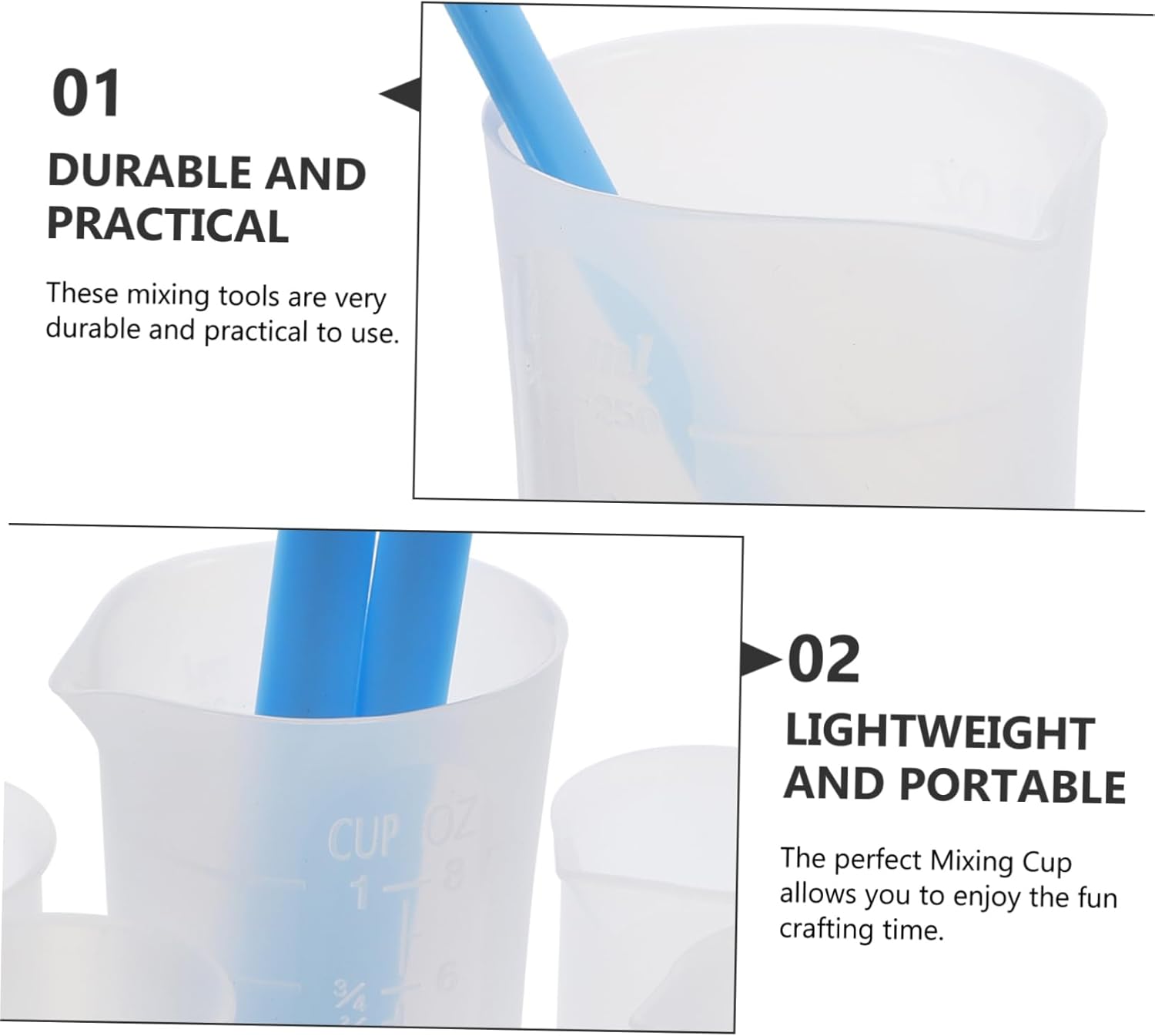 SEWACC 5 Sets molde de para resina Silicone Measuring Cup Resin Mold epoxy Mixing Cup handicrafts Making Tool Paint Mixing Cup Stirring Rod