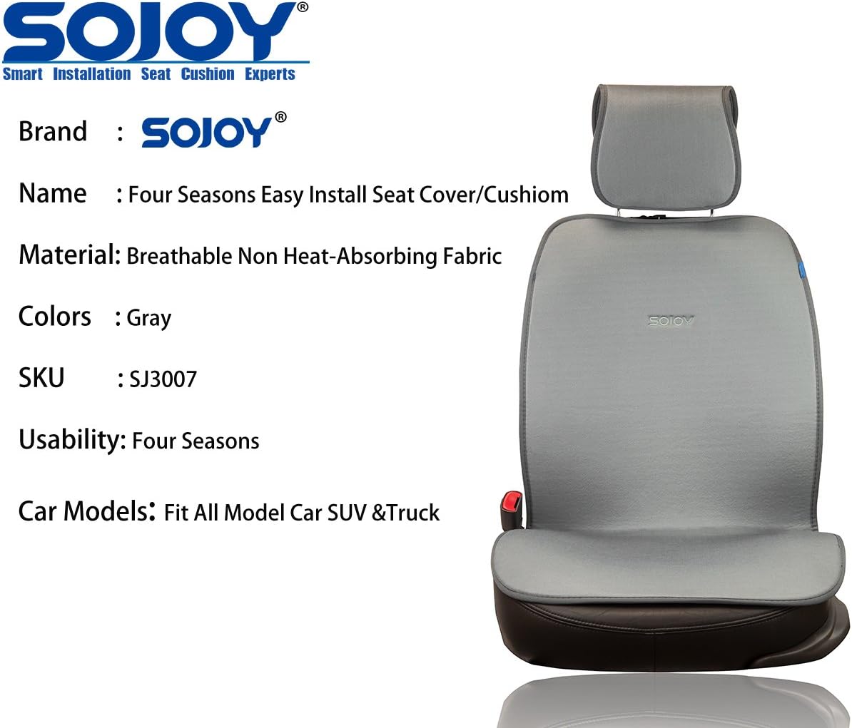 Sojoy – Funda IsoTowel para asiento de automóvil Protector de asiento de microfibra, con tecnología antideslizante de secado rápido. Protección de