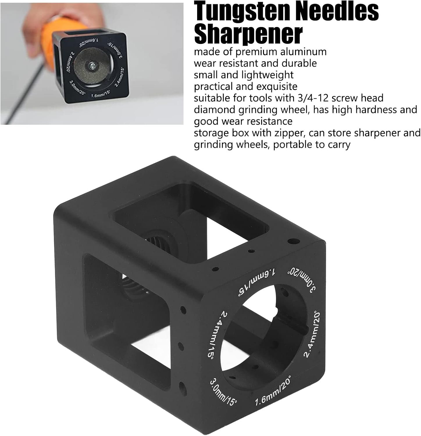 Afilador de tungsteno, molinillos de varillas de tungsteno, herramientas de cabeza de amoladora, herramienta de soldadura TIG con 10 varillas de