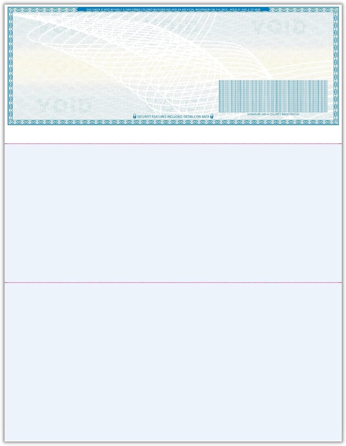 Compuchecks 50 cheques en blanco de alta seguridad – Comprobaciones en los dos cupones perforados superiores en la parte inferior compatibles con