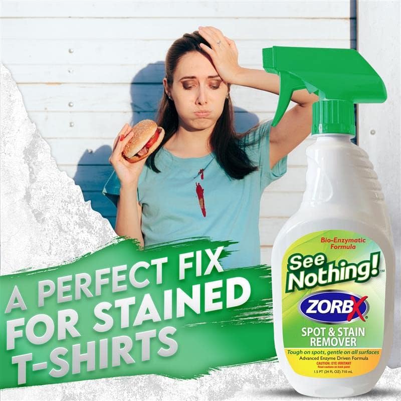 ZORBX Spray removedor de manchas y manchas See Nothing, removedor de manchas perfecto para zapatos, ropa, muebles y ropa de cama de mascotas,