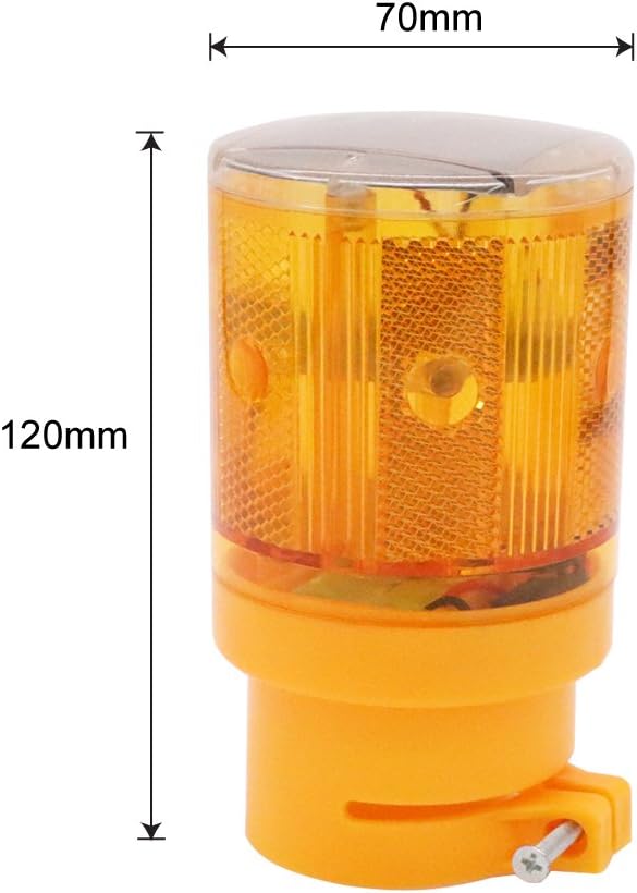 Aolyty Luz LED estroboscópica solar de advertencia intermitente, construcción de seguridad, barricada de carretera, tráfico, lámpara de baliza de