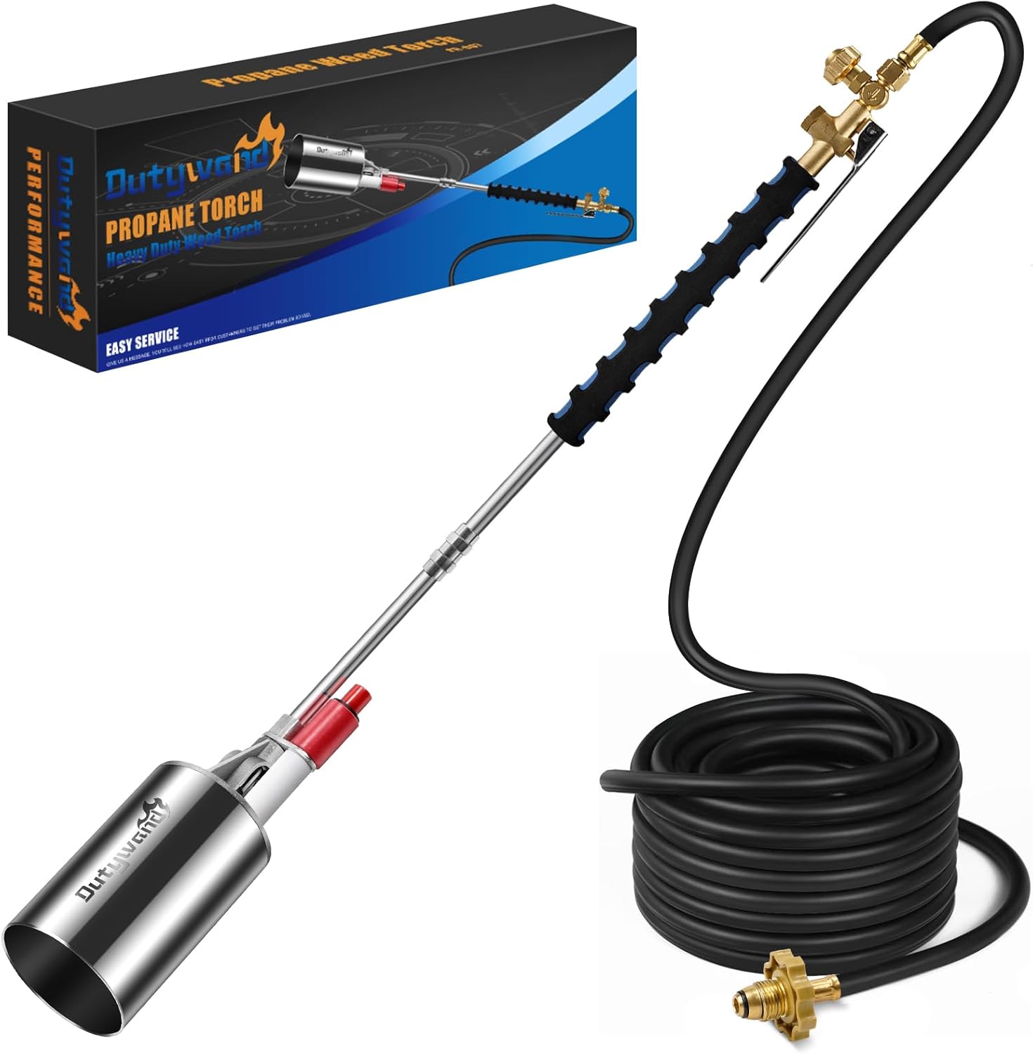 Kit de quemador de malezas de propano, alto rendimiento de 1,200,000 BTU con encendedor (autoencendido), soplete de jardín resistente con manguera