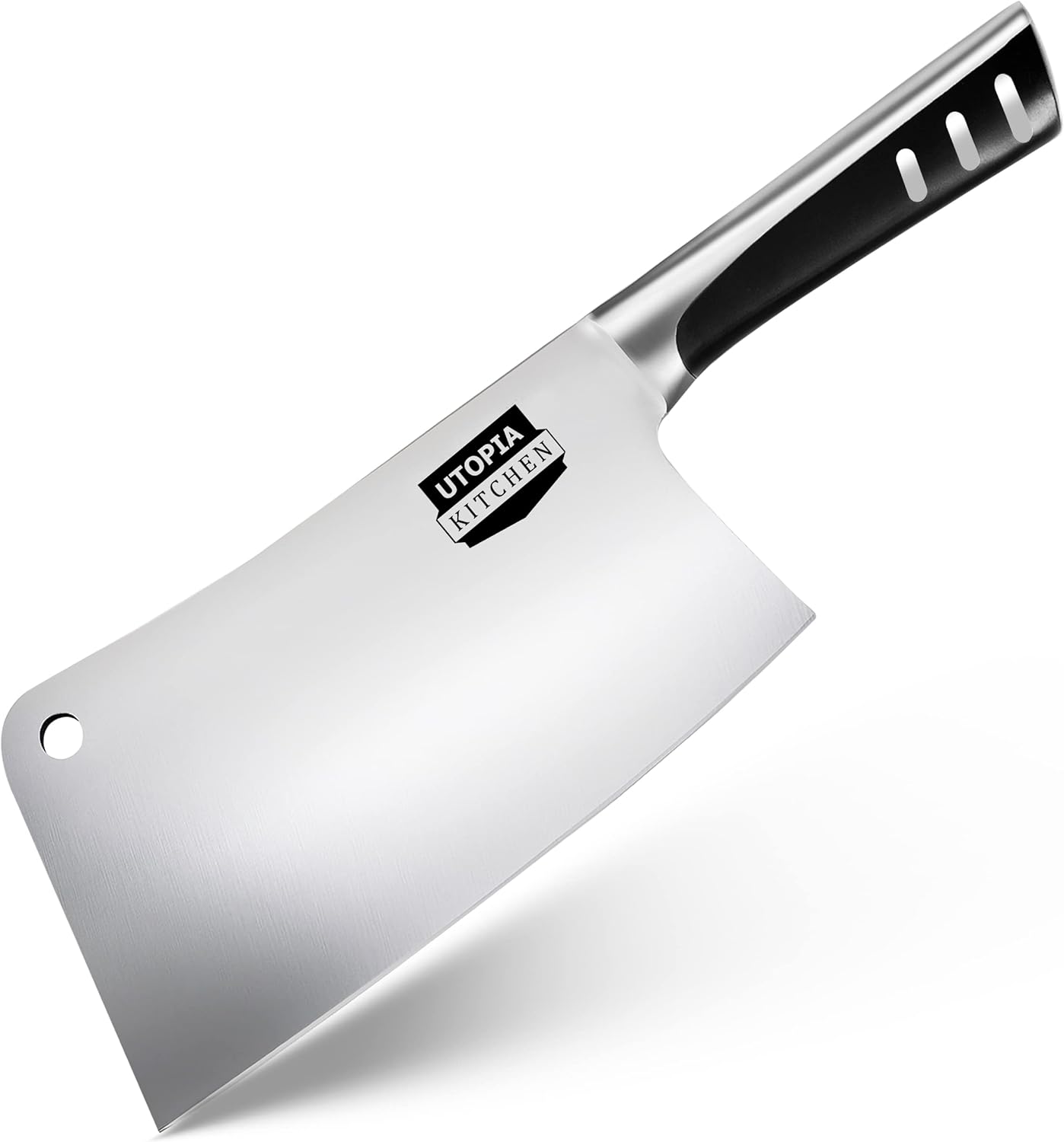 Utopia Kitchen Cuchillo de cocina de 6 pulgadas, cuchillo de carnicero de acero inoxidable para el hogar, cocina y restaurante (negro)
