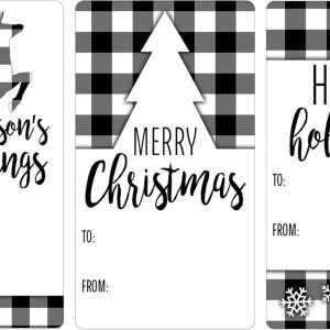 Etiquetas adhesivas de regalo de Navidad a cuadros en blanco y negro  75 etiquetas  Etiquetas de papel de regalo a cuadros  Calcomanías Etiquetas adhesivas de regalo de Navidad a cuadros en blanco y negro  75 etiquetas  Etiquetas de papel de regalo a cuadros  Calcomanías