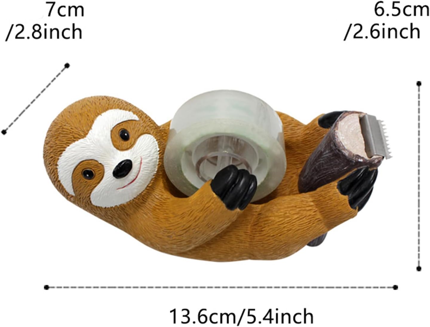 Dispensador de cinta perezosa  Soporte de rollo adhesivo  Cortador de cinta  Bonitos juegos de papelería y regalos lindos (perezoso)