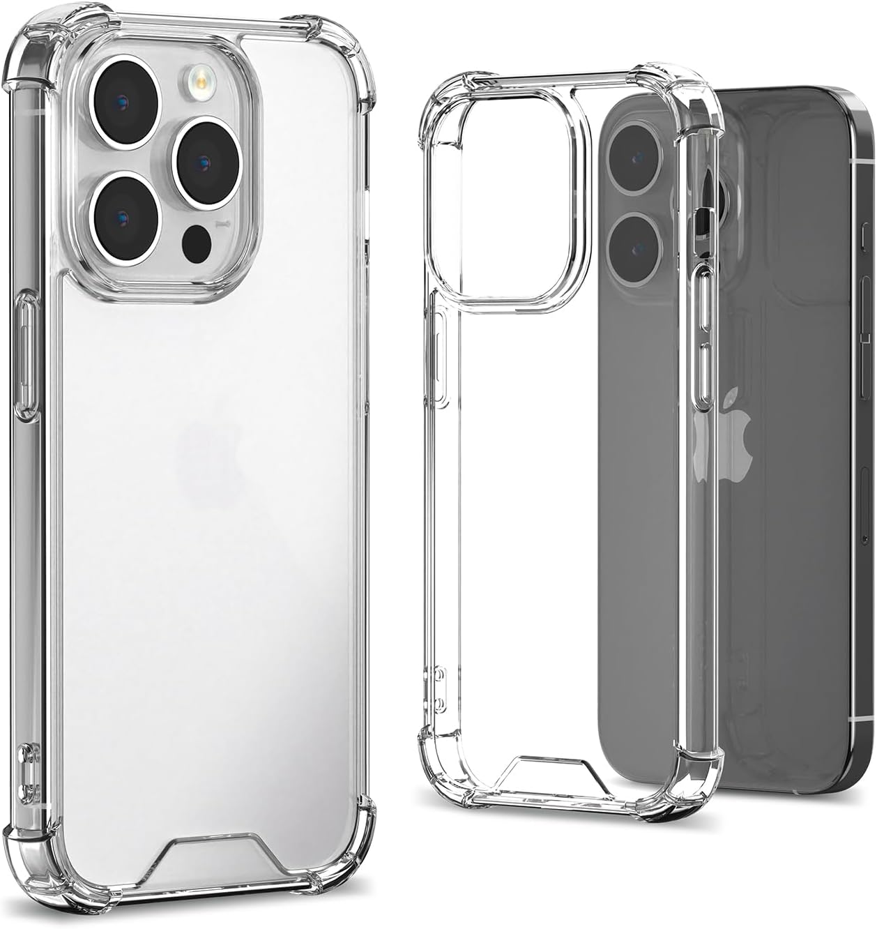 GOOSPERY Crystal Shield – Funda compatible con iPhone 15 Pro, tecnología a prueba de golpes, antiamarilleo, protección de borde elevado, cubierta