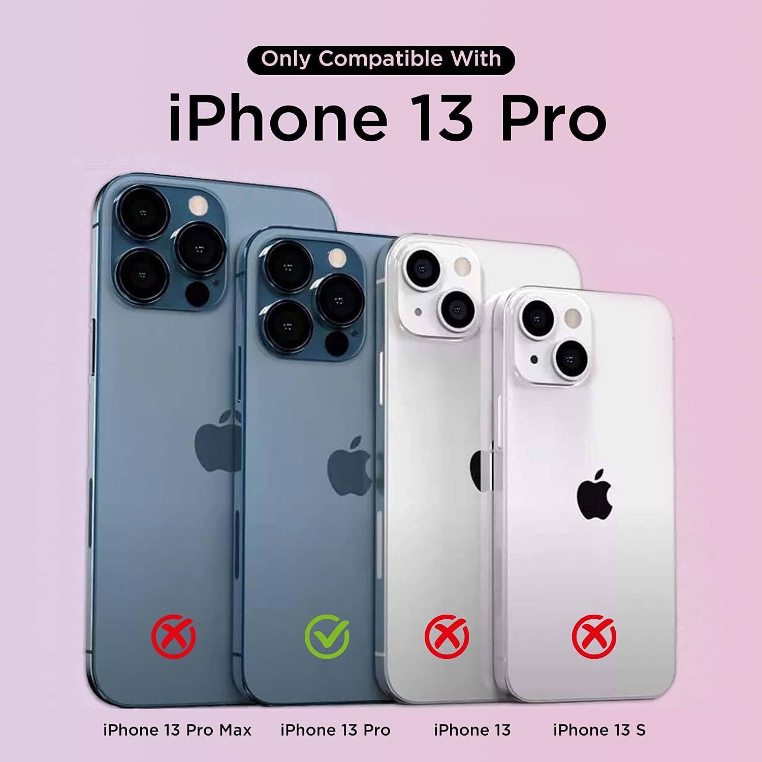 FDTCYDS Funda para iPhone 13 Pro con tarjetero, protección resistente de silicona híbrida de protección para tarjetas de crédito, funda tipo cartera