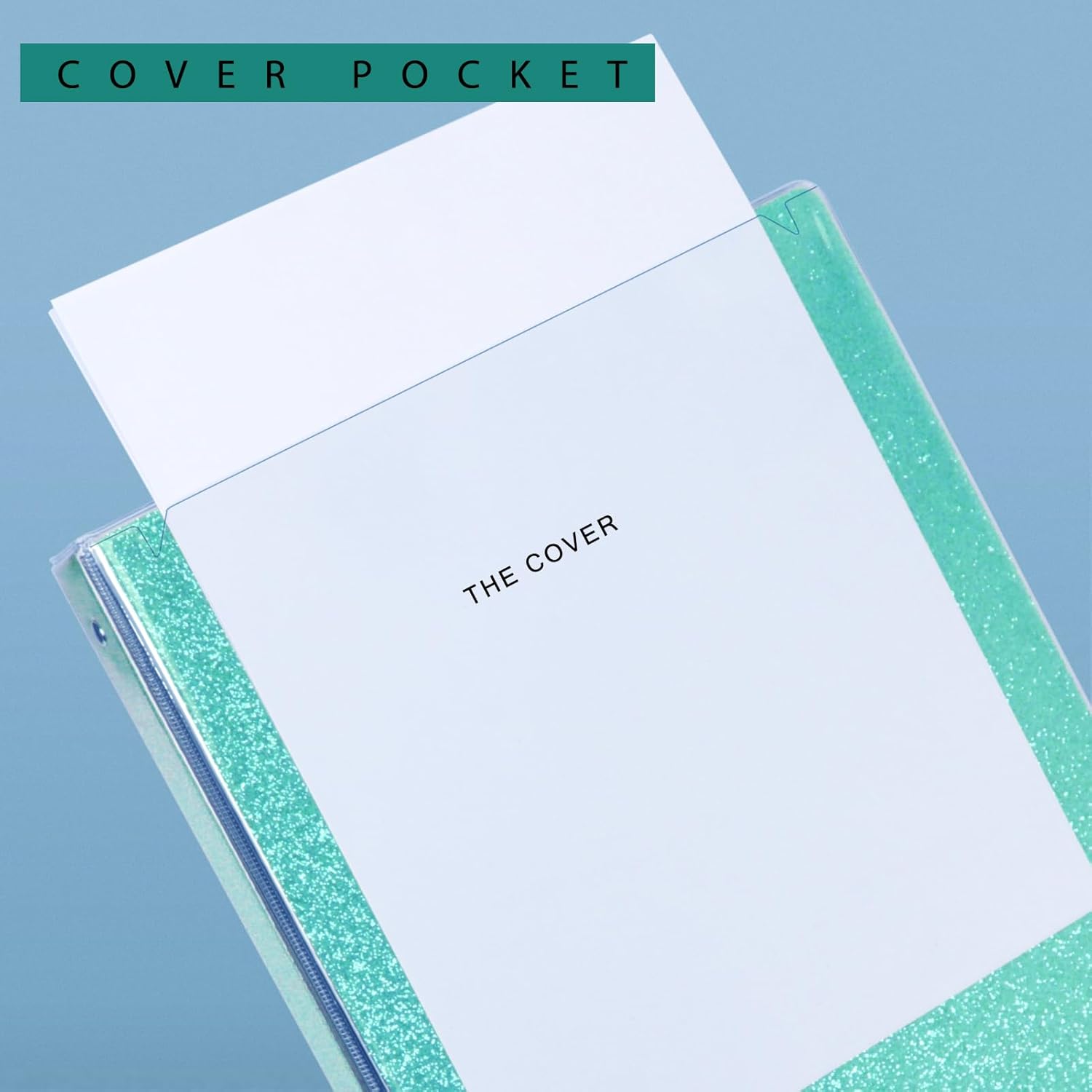 Carpeta de 3 anillos para suministros escolares, carpeta con purpurina de 1 pulgada con capacidad para 300 páginas tamaño carta de 8.5 x 11