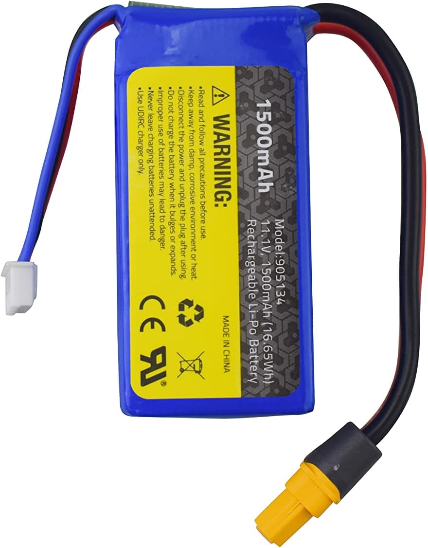 Fytoo Batería de litio para Udirc UDI010, motor sin escobillas, de alta velocidad, control remoto, accesorios para barcos, interfaz XT60, control