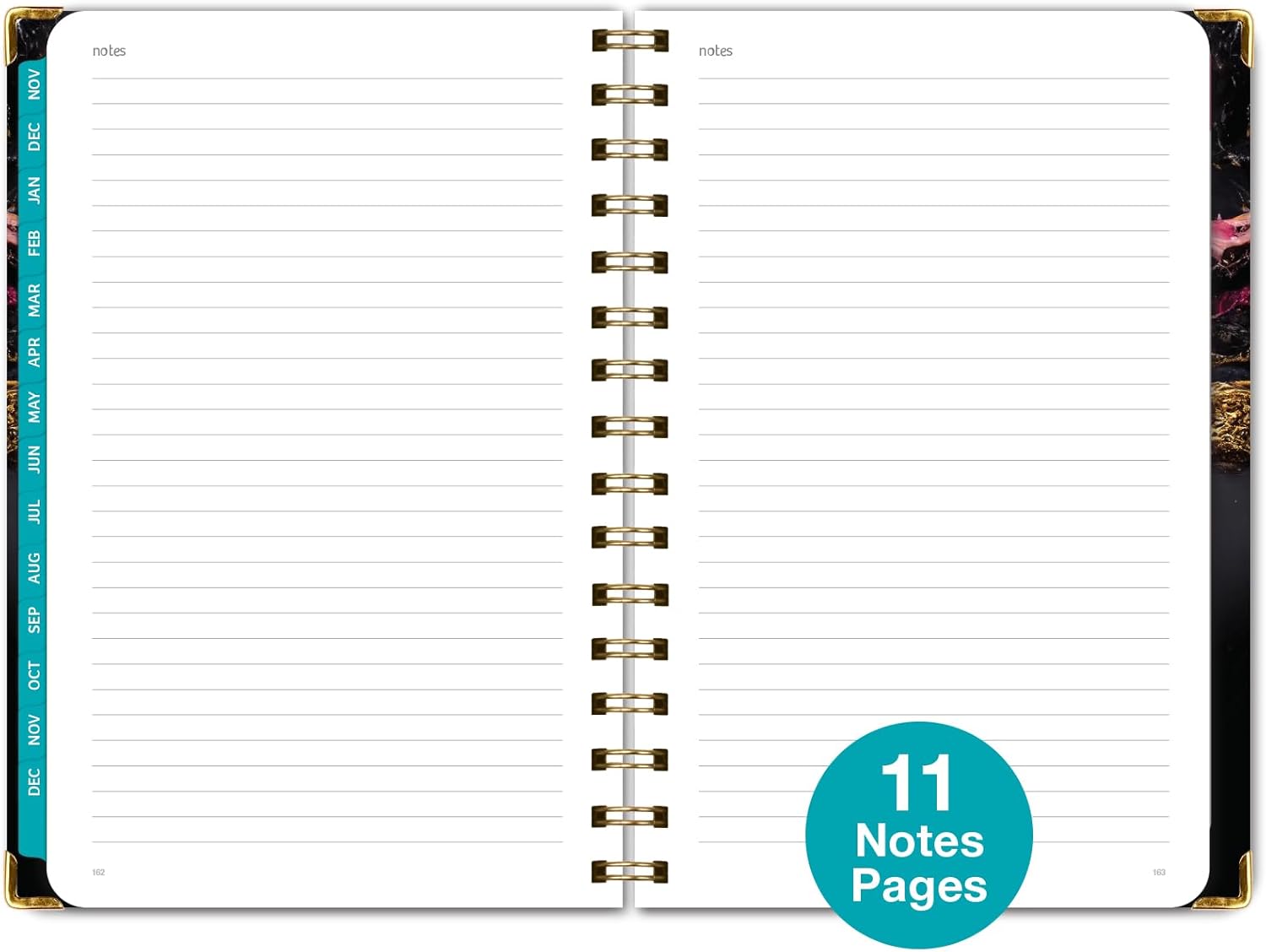 Agenda 2024 de tapa dura (noviembre de 2023 a diciembre de 2024) Agenda diaria, semanal, mensual y anual, de 5.5 x 8 pulgadas, marcapáginas, carpeta