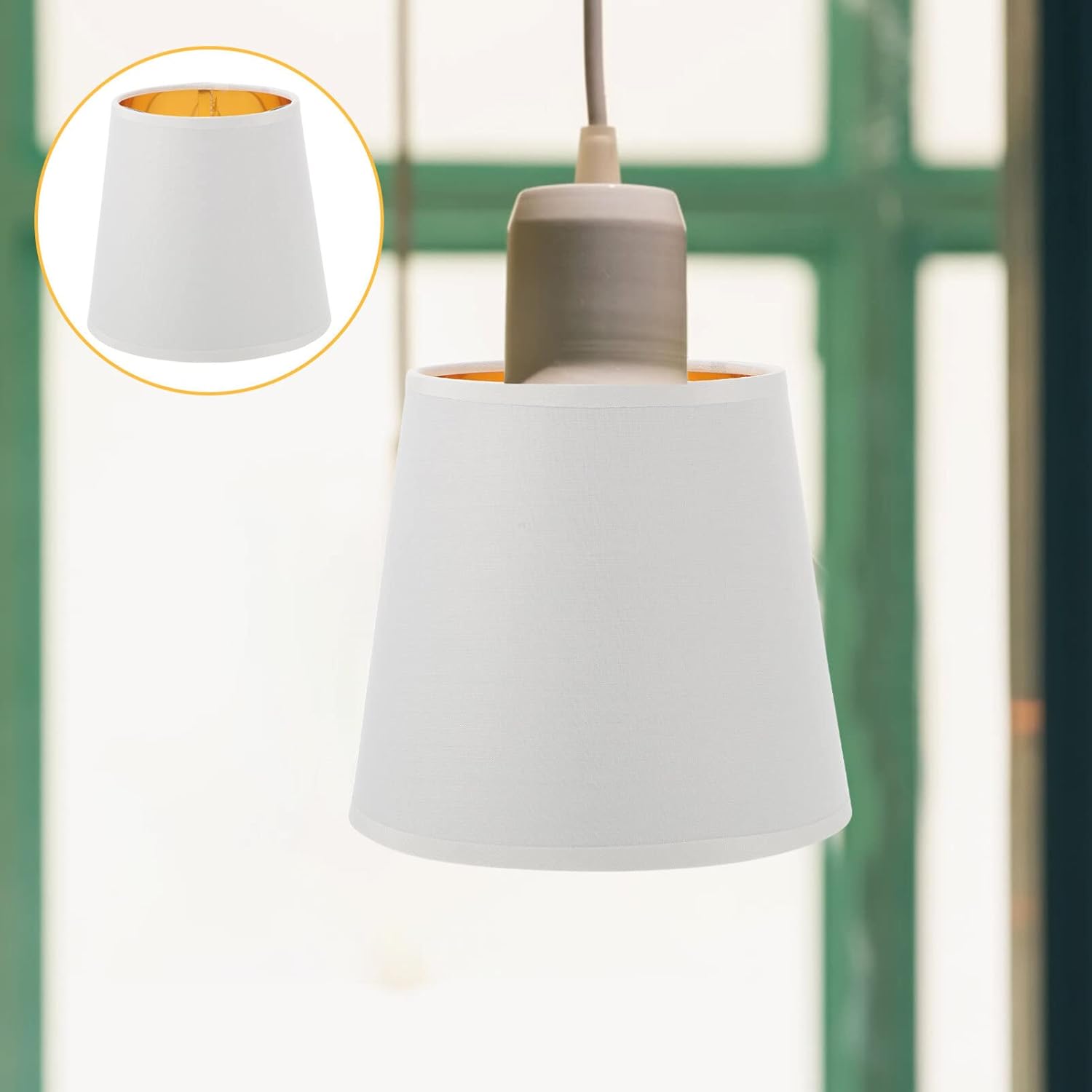 BESPORTBLE Pantalla de lámpara de mesa, pantalla de lámpara de mesa, mini decoración, pantalla de barril, pantalla rústica, marrón, escritorio,