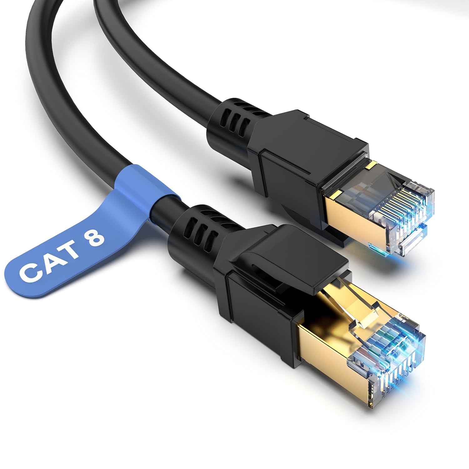 Cable Ethernet Cat 8 de 6 pies, cable de red de alta velocidad de 40 Gbps 2000 MHz, cable LAN resistente de 26 AWG blindado en la pared, chaqueta de