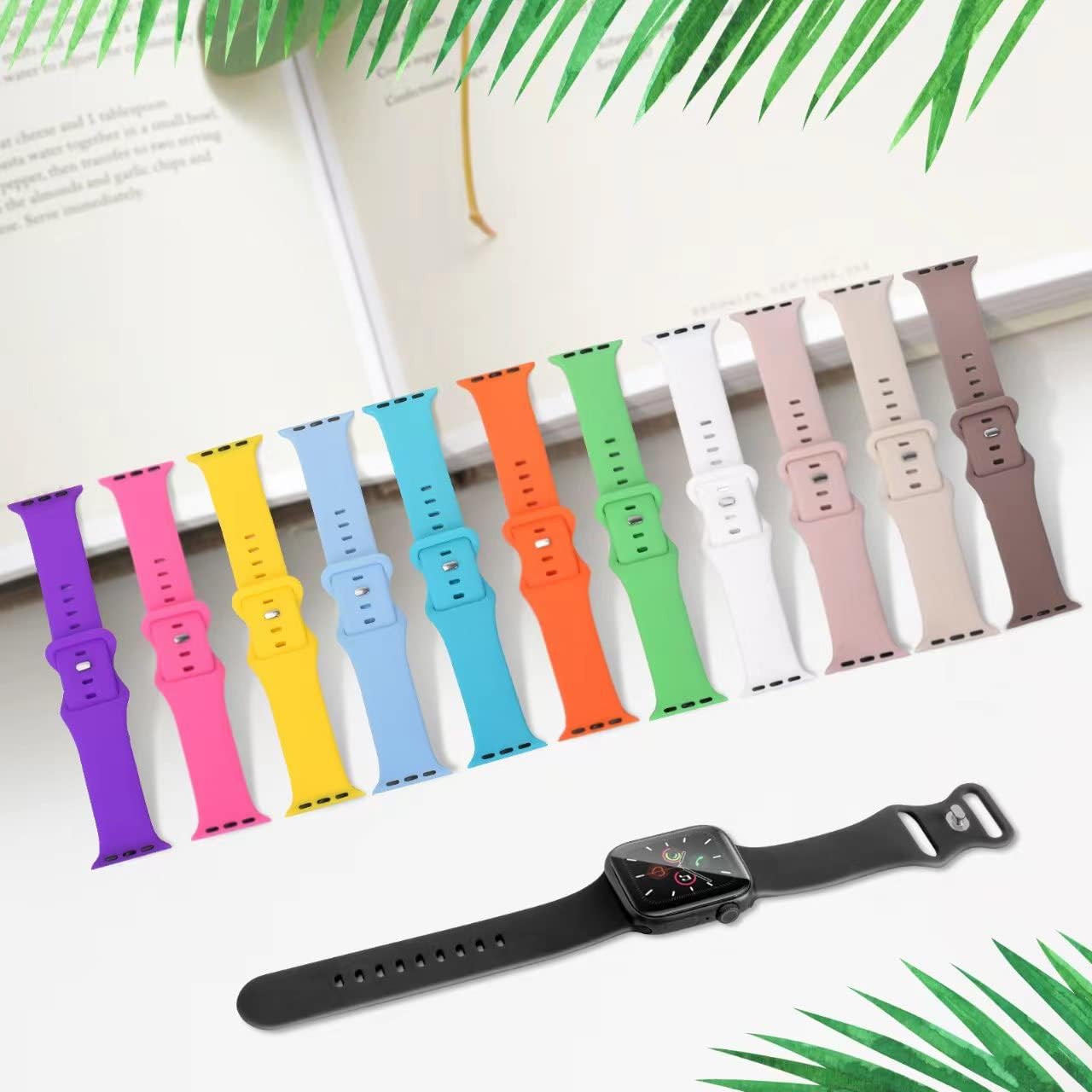 Paquete de 15 correas de reloj compatibles con Apple Watch de 1.496 pulgadas, 1.575 pulgadas, 1.614 pulgadas, 1.654 pulgadas, 1.732 pulgadas, 1.772