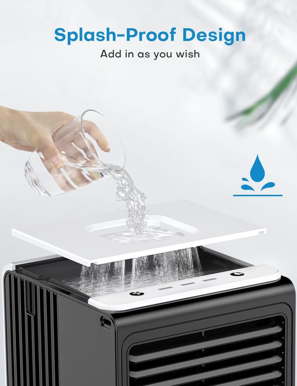 FANCOLE Aire acondicionado personal, aire acondicionado portátil 3 en 1 con control remoto, 3 velocidades, enfriador de aire pequeño alimentado por