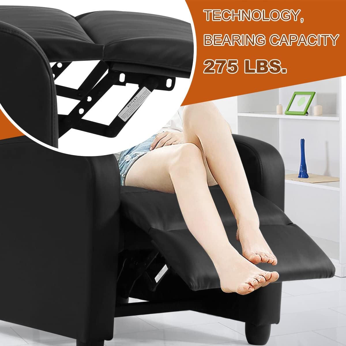 TYNB SS-AC207-B – Silla reclinable de masaje, sala de estar, sofá de lectura, asiento de cine en casa, silla moderna, fácil de descansar, asiento