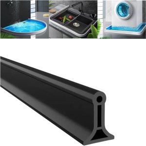 Tira de retención de agua de silicona  Presa de agua plegable de 39.3 pulgadas, barrera de ducha amplia, protectores de ducha autoadhesivos para Tira de retención de agua de silicona  Presa de agua plegable de 39.3 pulgadas, barrera de ducha amplia, protectores de ducha autoadhesivos para