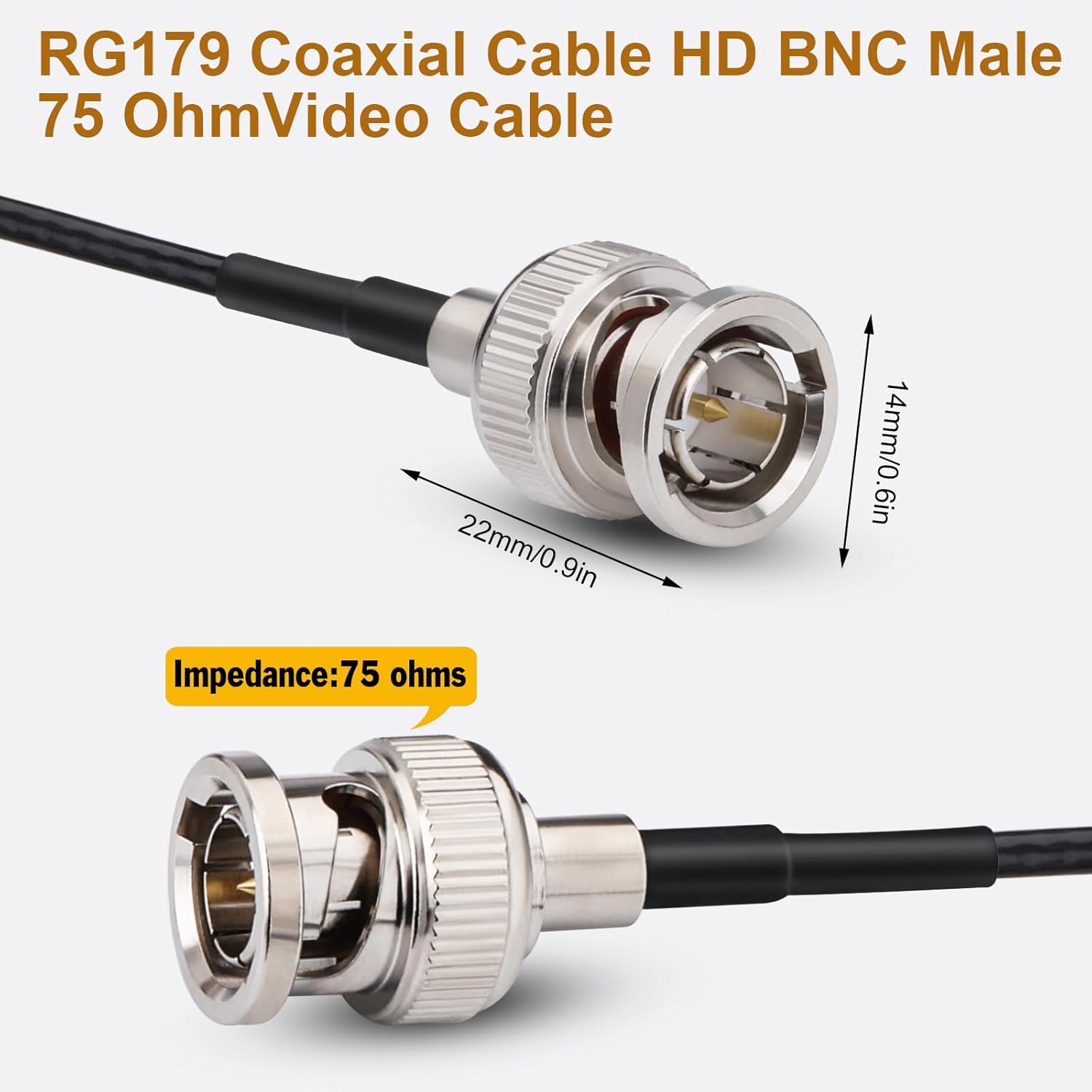 CAPChang Cable 3G HD SDI HD-SDI BNC 2 Pack 3FT1M Cable coaxial negro RG179 para cámara 4K 1080P 3G HD SDI Monitor Grabadora de video SDI a HDMI