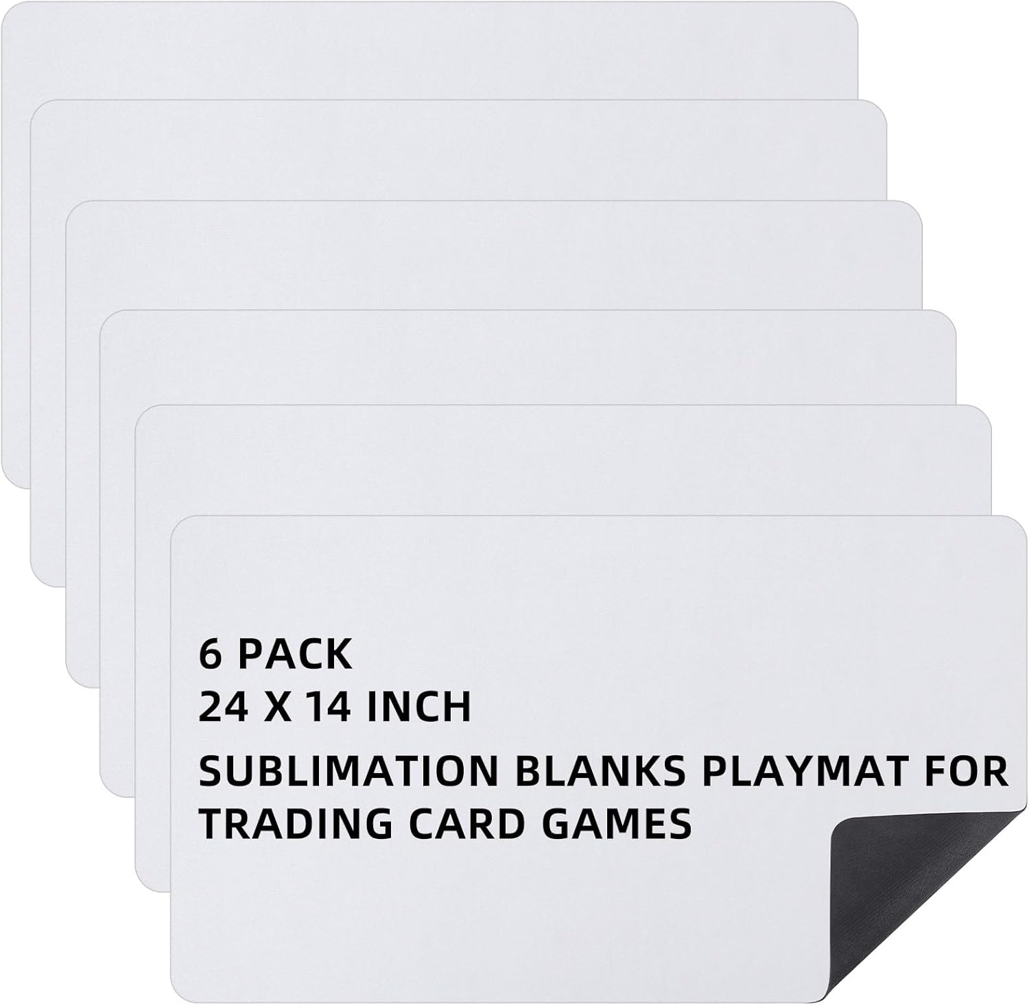 Yexiya Tapete de juego de cartas de 6 piezas, tapete de juego de sublimación para TCG MTG de 24 x 14 pulgadas, tapete de juego de cartas de goma