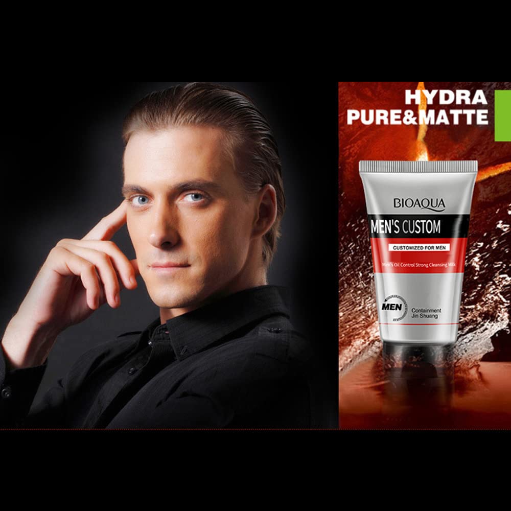 BIOAQUA Hombres Hydra Pure Matte Delicado Limpieza Facial Lavado Sebum Control Hidratante Tubo 3.53 oz