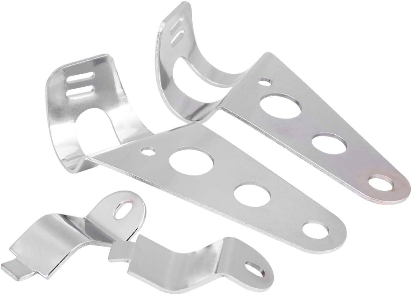 – Soporte para faros delanteros de motocicleta, 2 soportes de montaje de faros Horquilla Racer 1.102 in-1.339 in (Plata)