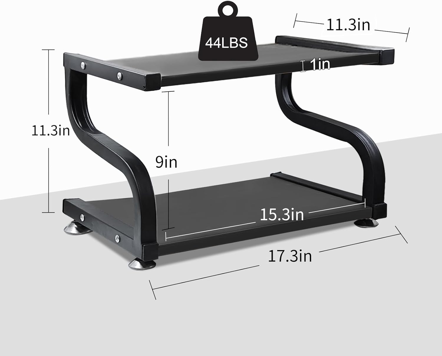 Soporte para impresora con almacenamiento de 2 niveles, estante de escritorio, organizador de mesa, antideslizante, resistente, moderno, estante de